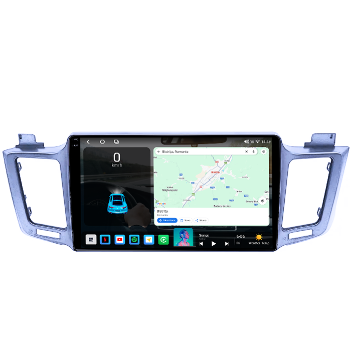 Navigatie dedicata Toyota RAV4 2012 - 2018, 8GB RAM 128GB ROM, Octacore, Platforma TS18, Android 14, Display QLED 10", Suporta camera 360", DSP, Carplay&Android Auto, SIM 4G, Ventilator Activ [2]