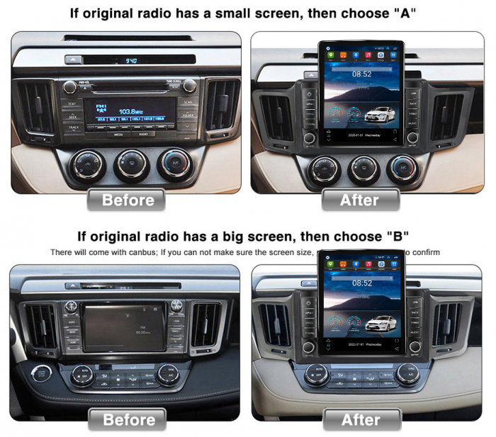 Navigatie dedicata Toyota RAV4 2012-2018,Tesla Style, ANDROID 13,Carplay&Android Auto, 10 inch , 8+128GB, Internet, Aplicatii, Waze, GPS [3]