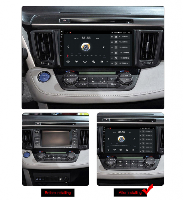 Navigatie dedicata Toyota RAV4 2013-2018, 4 GB RAM 32 ROM, Android 13, Display QLED, 9", DSP, Carplay, Android Auto, Internet, Youtube, Waze, WI-FI, USB, Bluetooth [8]