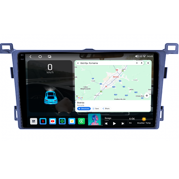 Navigatie dedicata Toyota RAV4 2013-2018, 4GB RAM 32GB ROM, Octacore, Android 14, Display QLED 1K 9", DSP, Carplay&Android Auto, SIM 4G, Bluetooth, Ventilator Activ [2]