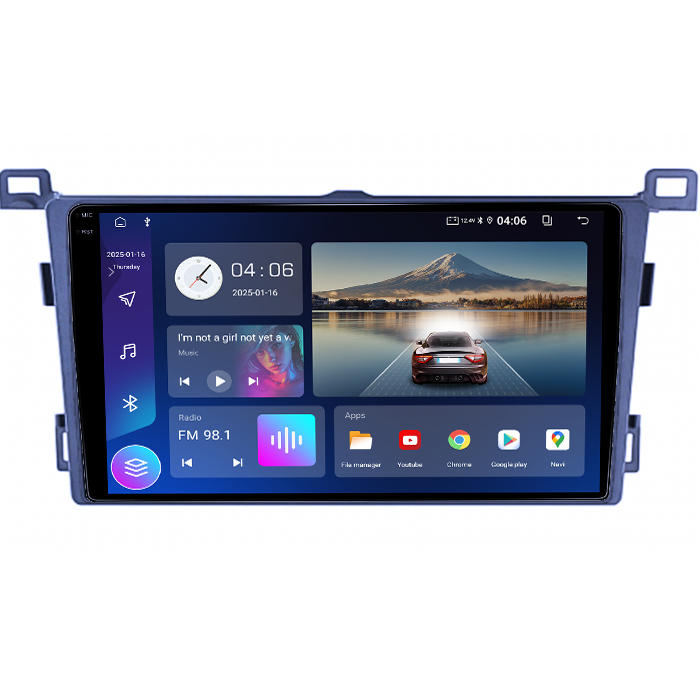 Navigatie dedicata Toyota RAV4 2013-2018, 4GB RAM 64GB ROM, Quad Core, Display 9" QLED 1K, Carplay, Android 14, Bluetooth, Magazin Play, Suport Camere AHD [4]