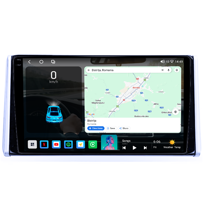 Navigatie dedicata Toyota RAV4 2018-2020, 4GB RAM 64GB ROM, Octacore, Android 14, Display QLED 1K 10", Carplay&Android Auto, SIM 4G, Ventilator Activ [2]