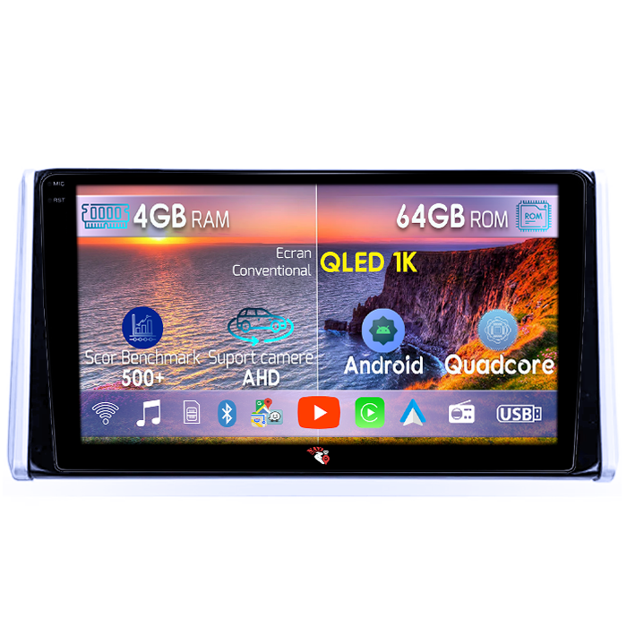 Navigatie dedicata Toyota RAV4 2018-2020, 4GB RAM 64GB ROM, Octacore, Android 14, Display QLED 1K 10", Carplay&Android Auto, SIM 4G, Ventilator Activ [1]