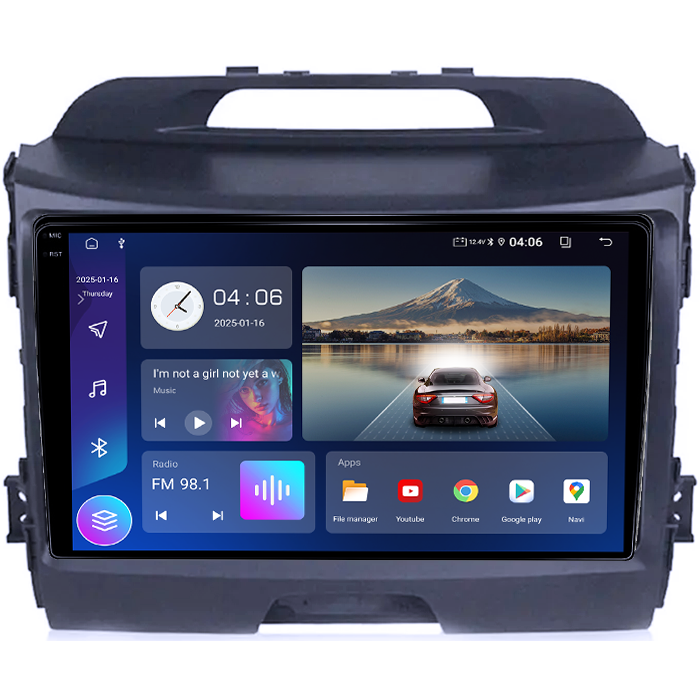 Navigatie dedicata Kia Sportage 2010-2015, 4GB RAM 64GB ROM, Quadcore, Android 14, Display QLED  9", DSP, Carplay&Android Auto, Suport camere AHD [2]