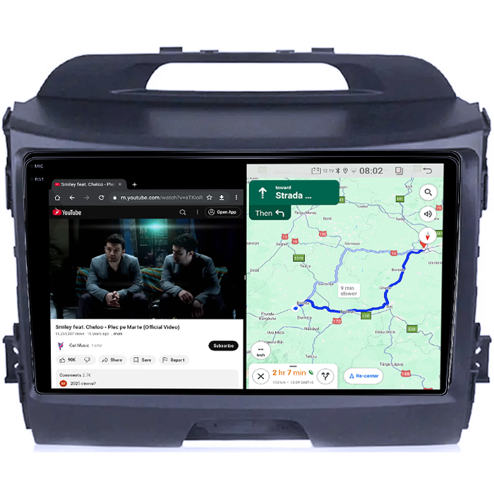 Navigatie dedicata Kia Sportage 2010-2015, 4GB RAM 64GB ROM, Quadcore, Android 14, Display QLED  9", DSP, Carplay&Android Auto, Suport camere AHD [4]