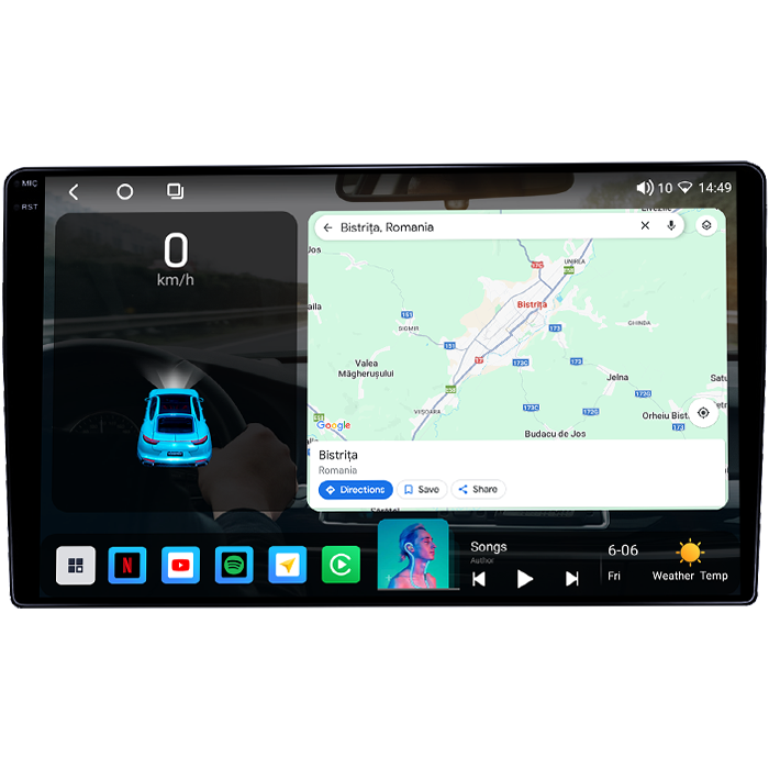 Navigatie dedicata Toyota Sienna 2004-2010, 4GB RAM 64GB ROM, Octacore, Android 14, Display QLED 1K 9", Carplay&Android Auto, SIM 4G, Ventilator Activ [2]