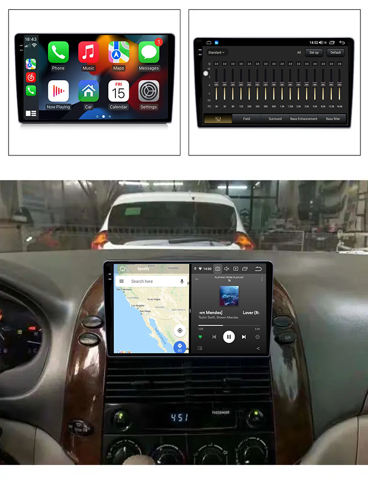 Navigatie dedicata Toyota Sienna 2004-2010, 4GB RAM 64GB ROM, Quad Core, Display 9" QLED 1K, Carplay, Android 14, Bluetooth, Magazin Play, Suport Camere AHD [5]