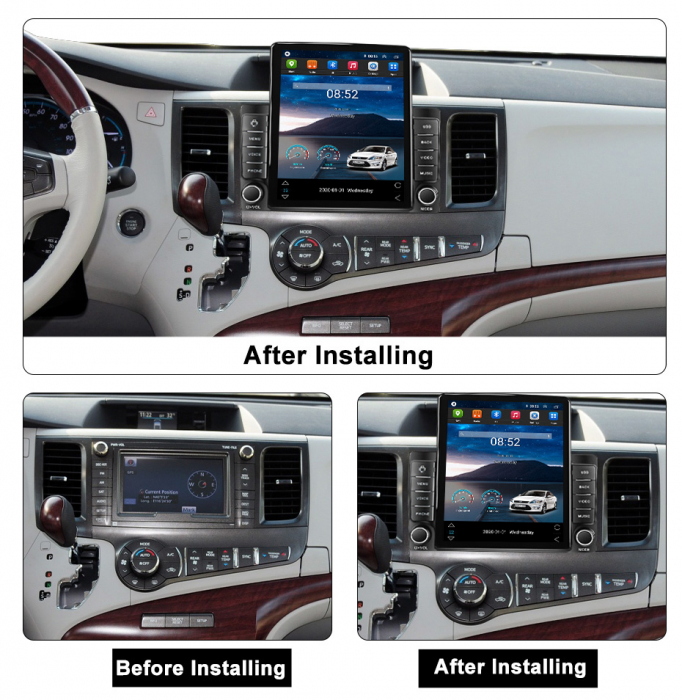 Navigatie dedicata Toyota Sienna 2004-2010 ,Tesla Style, ANDROID 13,Carplay&Android Auto, 10 inch , 8+128GB, Internet, Aplicatii, Waze, GPS [3]