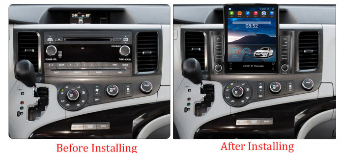Navigatie dedicata Toyota Sienna 2009-2014,Tesla Style, ANDROID 13,Carplay&Android Auto, 10 inch , 8+128GB, Internet, Aplicatii, Waze, GPS [3]