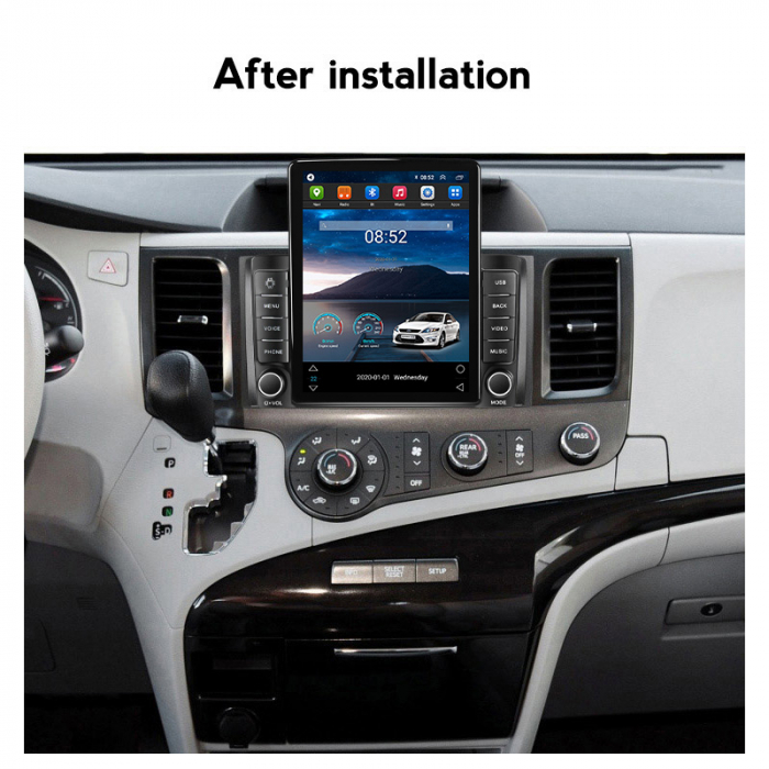 Navigatie dedicata Toyota Sienna 2009-2014,Tesla Style, ANDROID 13,Carplay&Android Auto, 10 inch , 8+128GB, Internet, Aplicatii, Waze, GPS [4]