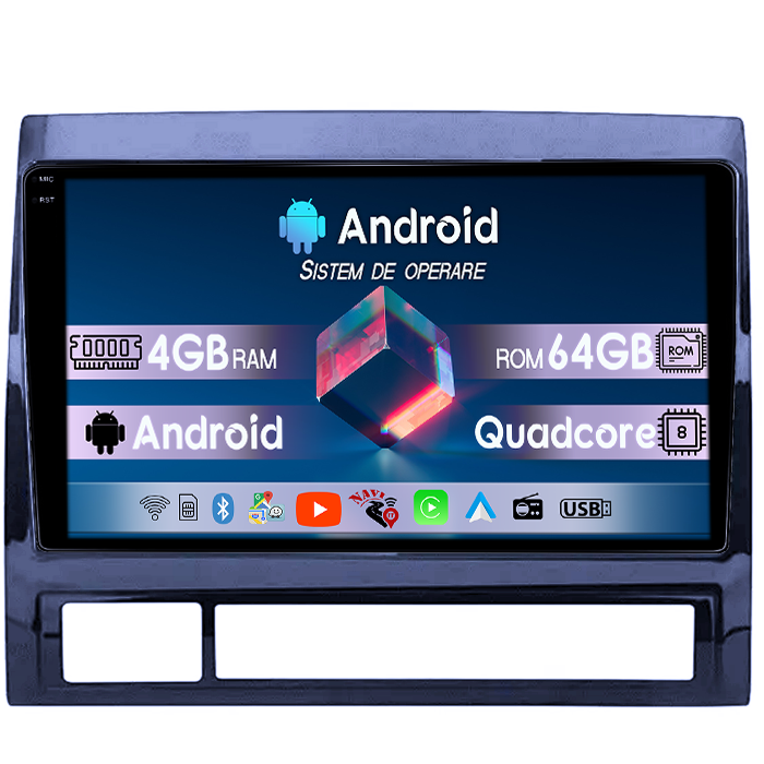 Navigatie dedicata Toyota Tacoma Hilux 2005-2013, 4GB RAM 64GB ROM, Quad Core, Display 9" QLED 1K, Carplay, Android 14, Bluetooth, Magazin Play, Suport Camere AHD [1]