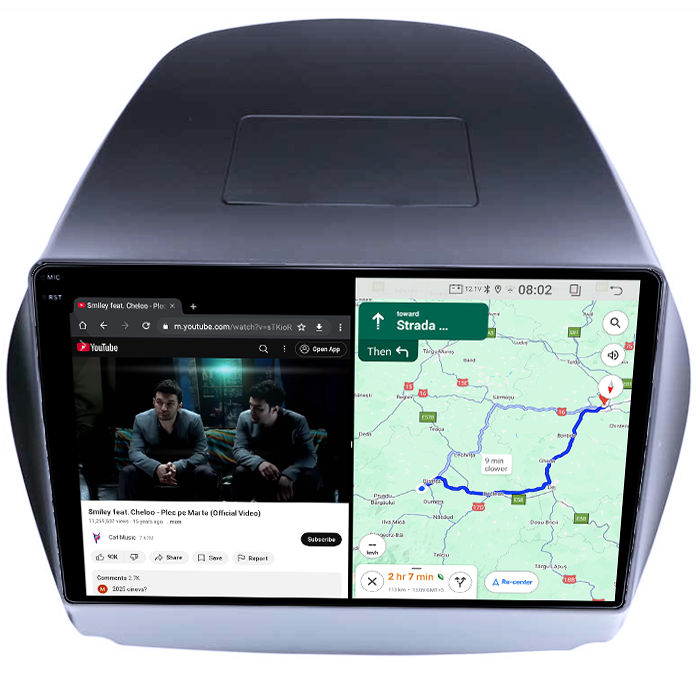 Navigatie dedicata Toyota Tucson IX35 2010, 4GB RAM 64GB ROM, Quad Core, Display 9" QLED 1K, Carplay, Android 14, Bluetooth, Magazin Play, Suport Camere AHD [4]