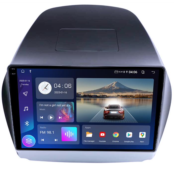 Navigatie dedicata Toyota Tucson IX35 2010, 4GB RAM 64GB ROM, Quad Core, Display 9" QLED 1K, Carplay, Android 14, Bluetooth, Magazin Play, Suport Camere AHD [2]