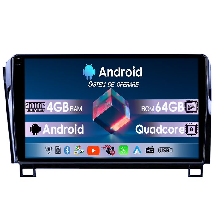 Navigatie dedicata Toyota Tundra 2007-2013, 4GB RAM 64GB ROM, Quad Core, Display 9" QLED 1K, Carplay, Android 14, Bluetooth, Magazin Play, Suport Camere AHD [1]