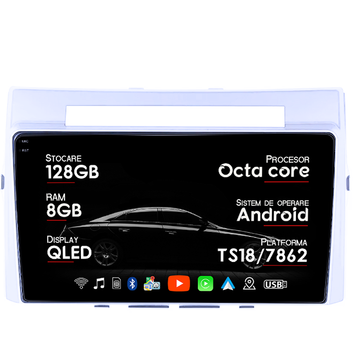 Navigatie dedicata Toyota Verso 2004-2009, 8GB RAM 128GB ROM, Octacore, Platforma TS18, Android 14, Display QLED 9", Suporta camera 360", DSP, Carplay&Android Auto, SIM 4G, Ventilator Activ [1]