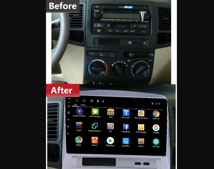 Navigatie dedicata Toyota Vios 2004-2007, 4 GB RAM 32 ROM, Android 13, Display QLED, 9", DSP, Carplay, Android Auto, Internet, Youtube, Waze, WI-FI, USB, Bluetooth [4]