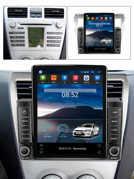 Navigatie dedicata Toyota Vios 2007-2012 ,Tesla Style, ANDROID 13,Carplay&Android Auto, 10 inch , 8+128GB, Internet, Aplicatii, Waze, GPS [4]