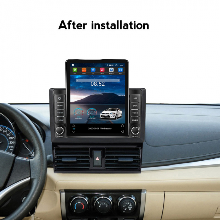Navigatie dedicata Toyota Vios 2014-2016,Tesla Style, ANDROID 13,Carplay&Android Auto, 10 inch , 8+128GB, Internet, Aplicatii, Waze, GPS [4]