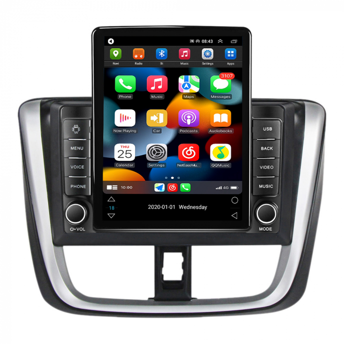 Navigatie dedicata Toyota Vios 2016-2018,Tesla Style, ANDROID 13,Carplay&Android Auto, 10 inch , 8+128GB, Internet, Aplicatii, Waze, GPS [2]