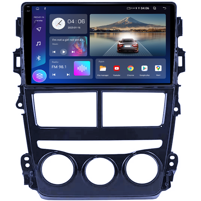 Navigatie dedicata Toyota Vios 2018-2019, 4GB RAM 64GB ROM, Quad Core, Display 9" QLED 1K, Carplay, Android 14, Bluetooth, Magazin Play, Suport Camere AHD [2]