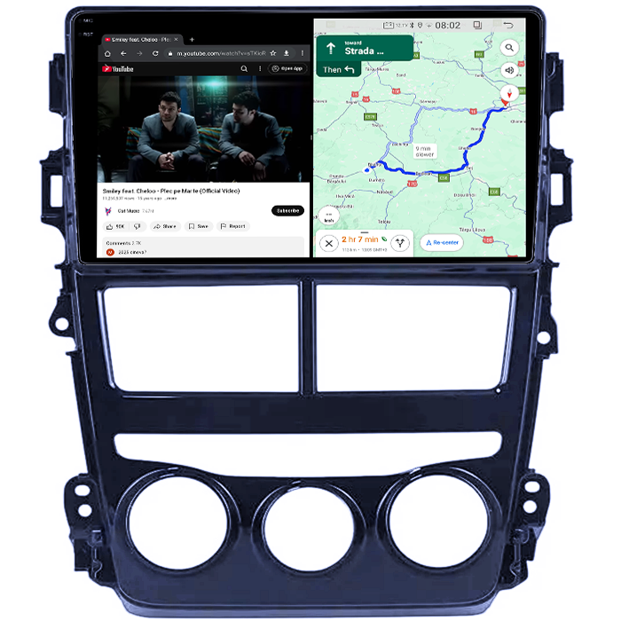 Navigatie dedicata Toyota Vios 2018-2019, 8GB RAM 128GB ROM, Octacore, Platforma TS18, Android 14, Display QLED 9", Suporta camera 360", DSP, Carplay&Android Auto, SIM 4G, Ventilator Activ [4]