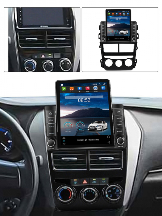 Navigatie dedicata Toyota Vios 2018-2019,Tesla Style, ANDROID 13,Carplay&Android Auto, 10 inch , 8+128GB, Internet, Aplicatii, Waze, GPS [4]