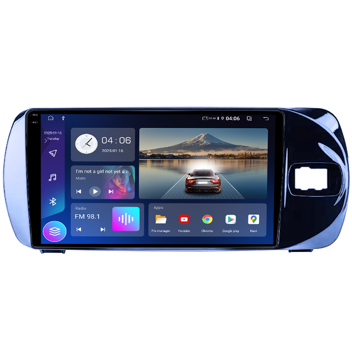 Navigatie dedicata Toyota Vitz 2016-2020, 4GB RAM 32GB ROM, Octacore, Android 14, Display QLED  9", DSP, Carplay&Android Auto, SIM 4G, Bluetooth, Ventilator Activ [2]