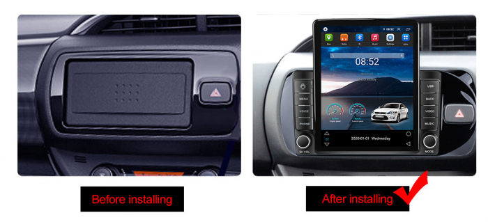 Navigatie dedicata Toyota Vitz 2016-2020,Tesla Style, ANDROID 13,Carplay&Android Auto, 10 inch , 8+128GB, Internet, Aplicatii, Waze, GPS [3]