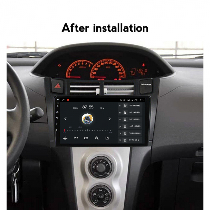 Navigatie dedicata Toyota Yaris 2005-2012, 4 GB RAM 32 ROM, Android 13, Display QLED, 9", DSP, Carplay, Android Auto, Internet, Youtube, Waze, WI-FI, USB, Bluetooth [6]