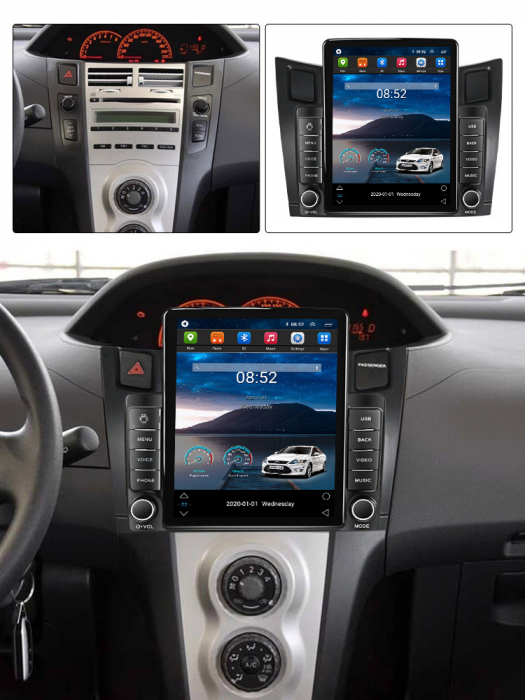 Navigatie dedicata Toyota Yaris 2005-2012,Tesla Style, ANDROID 13,Carplay&Android Auto, 10 inch , 8+128GB, Internet, Aplicatii, Waze, GPS [4]