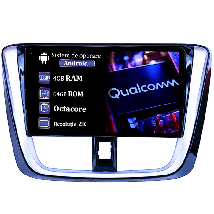 Navigatie dedicata Toyota Yaris 2014,4GB RAM 64GB ROM, Procesor Qualcomm Octacore, Android 14, Rezolutie 2K, Display QLED 9", DSP, Carplay&Android Auto, SIM 4G [1]