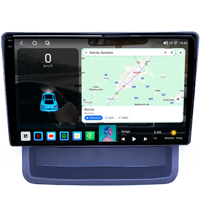 Navigatie dedicata Trafic 2010-2014, 4GB RAM 32GB ROM, Octacore, Android 14, Display QLED 1K 9", DSP, Carplay&Android Auto, SIM 4G, Bluetooth, Ventilator Activ [2]