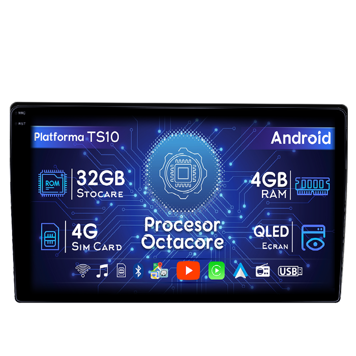 Navigatie dedicata Transit Custom 2013-2022, 4GB RAM 32GB ROM, Octacore, Android 14, Display QLED 1K 9", DSP, Carplay&Android Auto, SIM 4G, Bluetooth, Ventilator Activ [1]