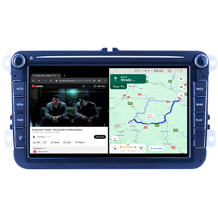 Navigatie dedicata Volkswagen, 4GB RAM 64GB ROM, Octacore, Android 14, Display QLED 8", DSP, Carplay&Android Auto, SIM 4G, Ventilator Activ [5]