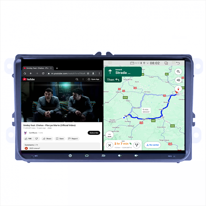 Navigatie dedicata Volkswagen, 4GB RAM 64GB ROM, Quadcore, Android 14, Display QLED 9", DSP, Carplay&Android Auto [4]