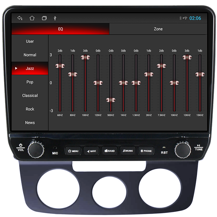 Navigatie dedicata Volkswagen Bora 2008-2012 Tesla Style model 2024, Android, Carplay&Android Auto, 10 inch , 8+128GB, Internet, Aplicatii, Waze, GPS [2]
