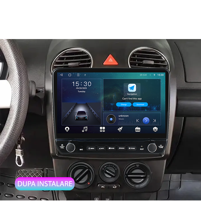 Navigatie dedicata olkswagen Beetle 1998-2011 Tesla Style model 2024, Android, Carplay&Android Auto, 10 inch , 8+128GB, Internet, Aplicatii, Waze, GPS [6]
