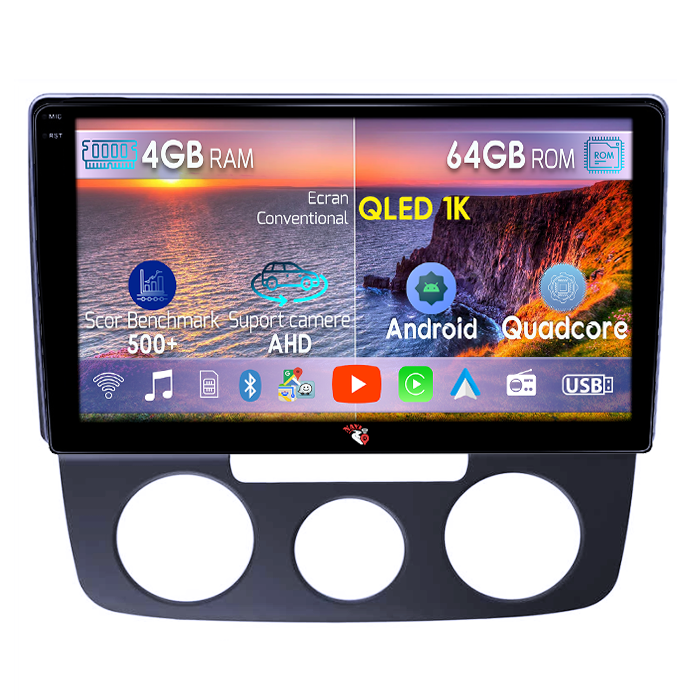 Navigatie dedicata Volkswagen Bora 2008-2012, 4GB RAM 64GB ROM, Octacore, Android 14, Display QLED 1K 10", DSP, Carplay, Android Auto, Internet, Youtube, Waze, WIFI, Bluetooth [1]