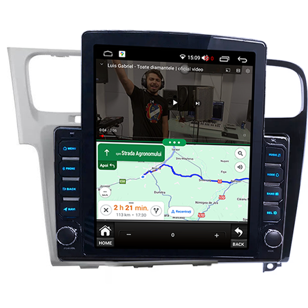 Navigatie dedicata Volkswagen Golf 7 Tesla Style, 4GB RAM 64GB ROM, Procesor Quadcore, Android, Display QLED 9.7", DSP, Carplay&Android Auto [5]
