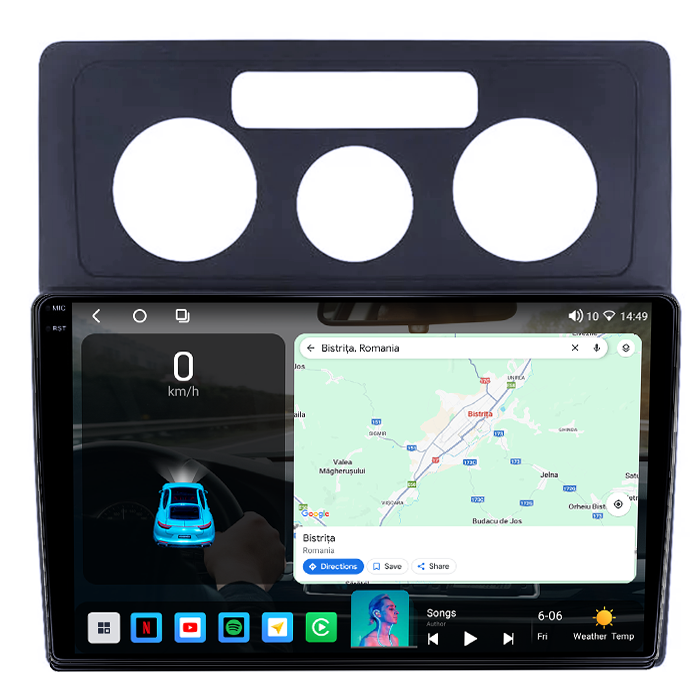 Navigatie dedicata Volkswagen Caddy 3 2004-2014, 4GB RAM 64GB ROM, Octacore, Android 14, Display QLED 1K 10", DSP, Carplay, Android Auto, Internet, Youtube, Waze, WIFI, Bluetooth [2]