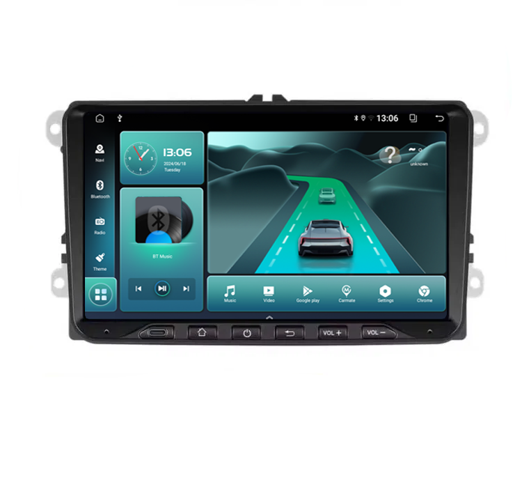 Navigatie dedicata Volkswagen Cu Usb C Frontal, 4GB RAM 64GB ROM, Quadcore, Android 14, Display QLED, 9", Carplay&Android Auto, Suport camere AHD [2]