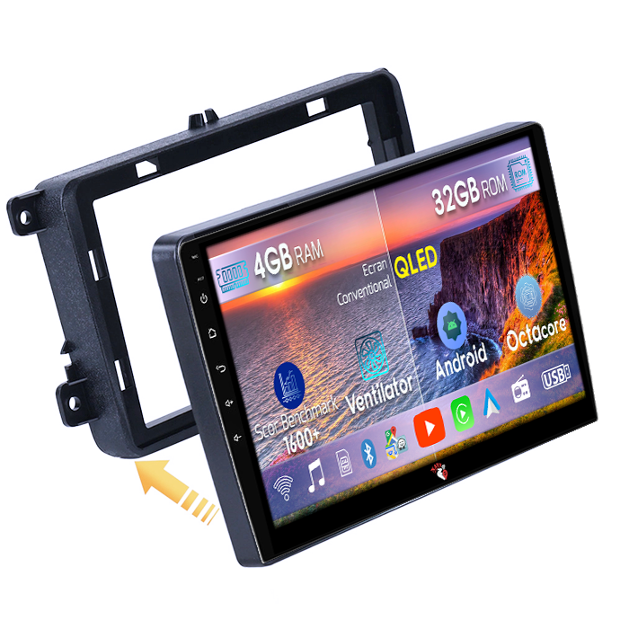 Navigatie dedicata Volkswagen Golf 5 2004-2010, 4 GB RAM 32 ROM, Android 14, Display QLED, 10", DSP, Carplay, Android Auto, Internet, Youtube, Waze, WI-FI, USB, Bluetooth [1]