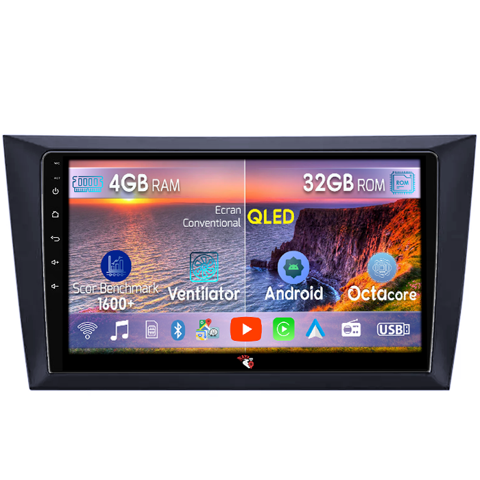 Navigatie dedicata Volkswagen Golf 6 2008 - 2013, 4 GB RAM 32 ROM, Android 14, Display QLED, 9", DSP, Carplay, Android Auto, Internet, Youtube, Waze, WI-FI, USB, Bluetooth [1]