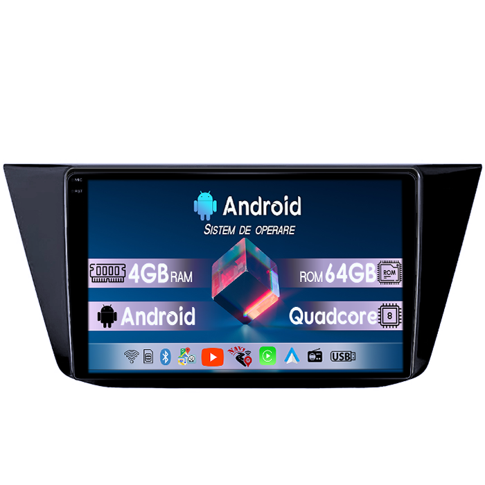 Navigatie dedicata Volkswagen Golf 6 2008-2013, 4GB RAM 64GB ROM, Quad Core, Display 9" QLED 1K, Carplay, Android 14, Bluetooth, Magazin Play, Suport Camere AHD [1]
