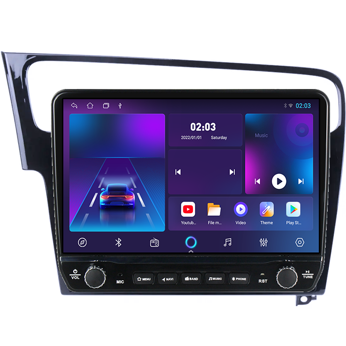 Navigatie dedicata Volkswagen Golf 7 Tesla cu butoane rotative model 2024, 4GB RAM 64GB ROM, Procesor Quadcore, Android 14, Display QLED 10", DSP, Carplay&Android Auto [5]