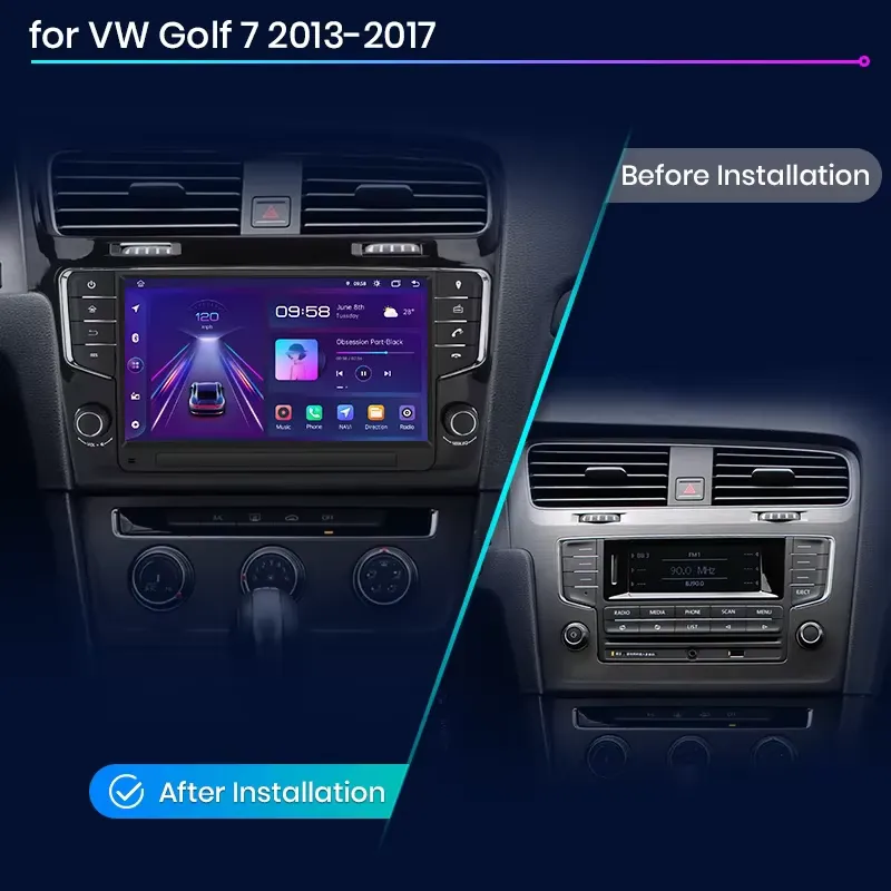 Navigatie dedicata Volkswagen Golf 7 2013-Prezent, cu butoane fizice, , 4GB RAM 64GB ROM, Octacore, Android 14, Display QLED 1K 9", Carplay&Android Auto, SIM 4G, Ventilator Activ [4]