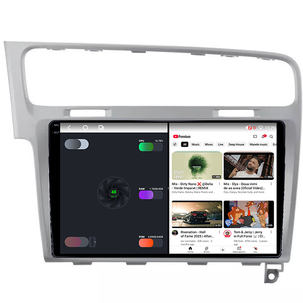 Navigatie dedicata Volkswagen Golf 7, Light Gray, 4GB RAM 64GB ROM, Octacore, Android 14, Display QLED 10", DSP, Carplay, Android Auto, Internet, Youtube, Waze, WIFI, Bluetooth [3]