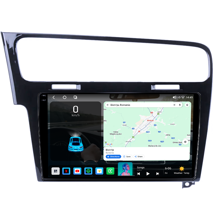 Navigatie dedicata Volkswagen Golf 7 Silver, 4GB RAM 64GB ROM, Octacore, Android 14, Display QLED 1K 10", DSP, Carplay, Android Auto, Internet, Youtube, Waze, WIFI, Bluetooth [2]