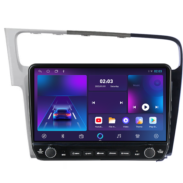 Navigatie dedicata Volkswagen Golf 7 Tesla cu butoane rotative model 2024, 4GB RAM 64GB ROM, Procesor Quadcore, Android 14, Display QLED 10", DSP, Carplay&Android Auto [2]