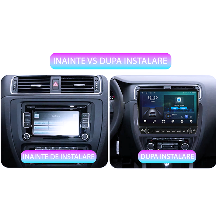 Navigatie dedicata Volkswagen Jetta 2011-2018 Tesla Style model 2024, Android, Carplay&Android Auto, 10 inch , 8+128GB, Internet, Aplicatii, Waze, GPS [6]